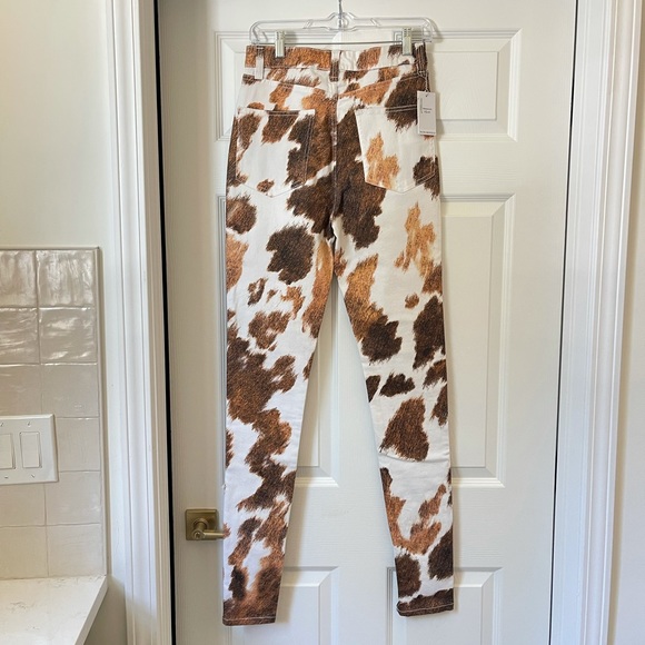 WeWoreWhat Cow Hide Stiletto Slit Jeans Size 26 NWT - Picture 8 of 11
